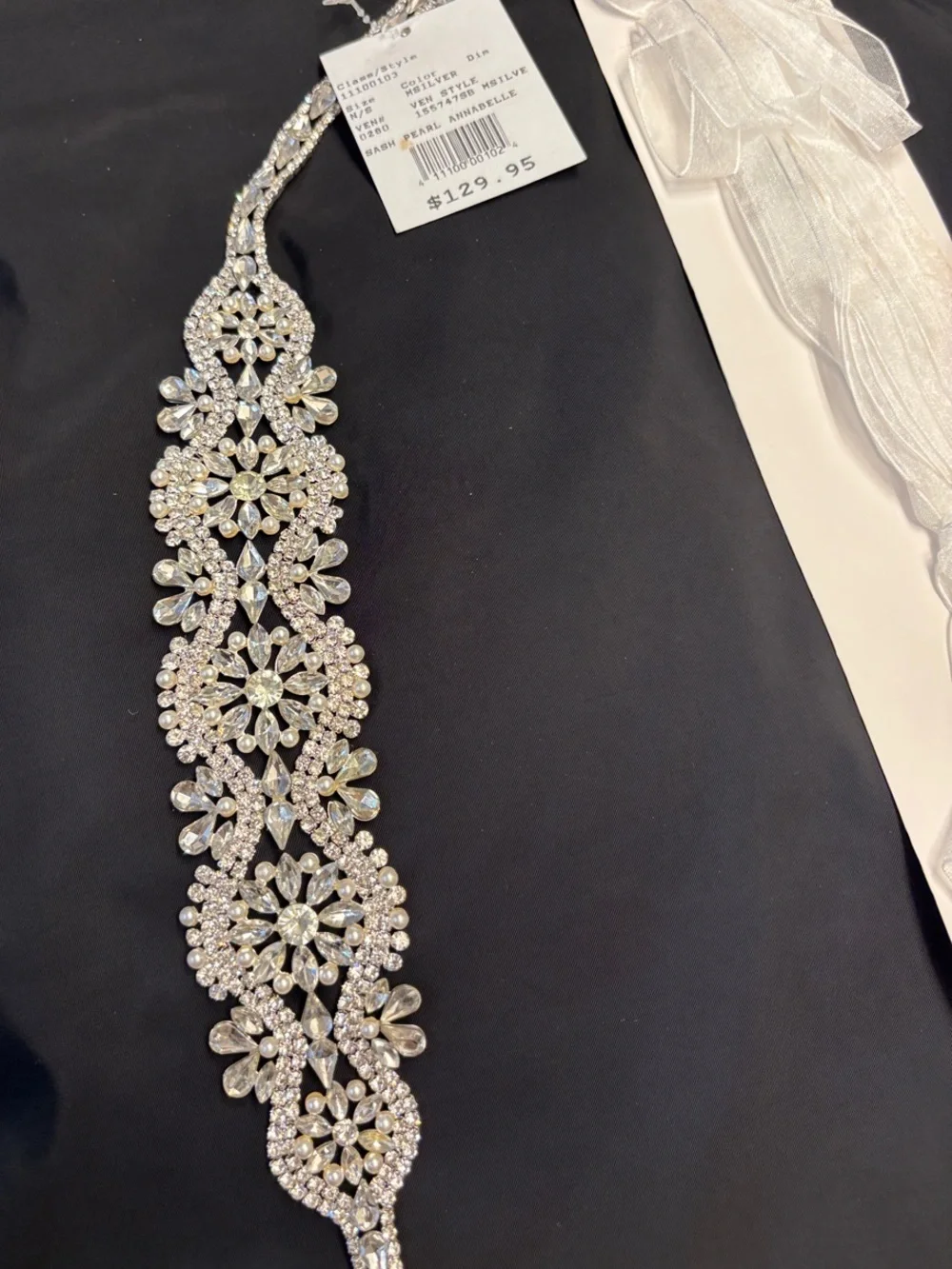 David's Bridal Sash Pearl Annabelle